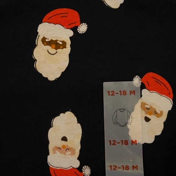 Old Navy Santa Faces Christmas Onesie 12-18M New with tags! - Picture 2 of 5